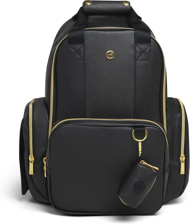 HUGGIES Unisex-adult Signature Hug Pack Diaper Backpack, Black Leather, One Size - Image 1